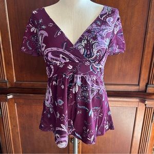 INC International Concepts 90s Y2K Flutter Sleeve Blouse